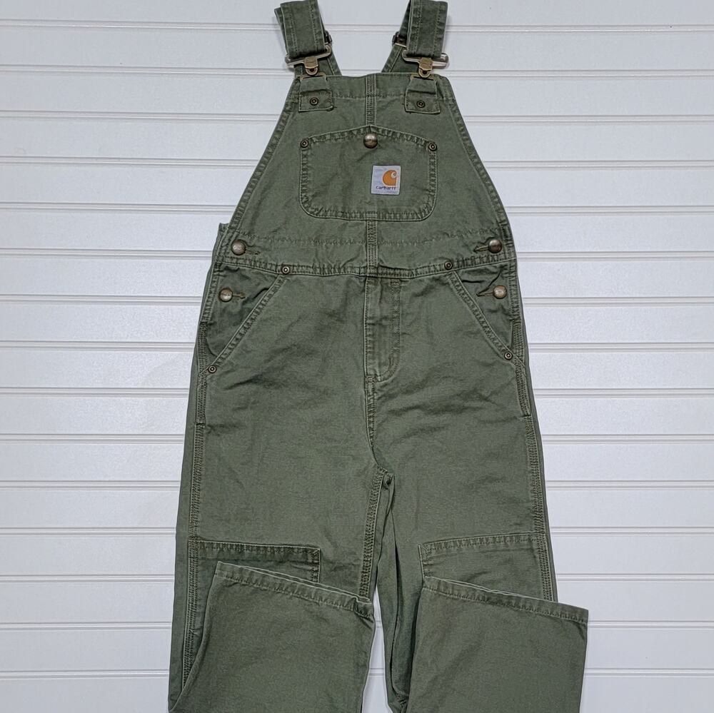 Carhartt Youth Double Knee Green Overalls Size 5